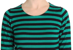 Dolce & Gabbana Grün Schwarz Seide Kaschmir Pullover