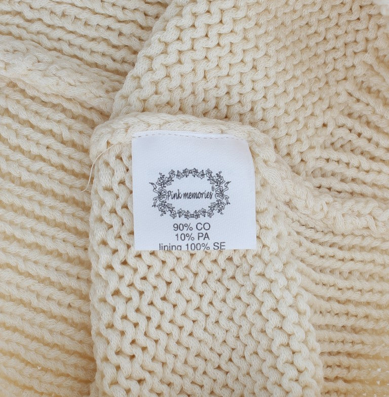 ROSA ERINNERUNGEN Beiger Ärmelloser Strickpullover aus Baumwollmischgewebe