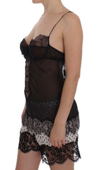 Dolce & Gabbana Black Silk Lace Babydoll Lingerie Top