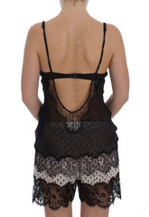 Dolce & Gabbana Black Silk Lace Babydoll Lingerie Top