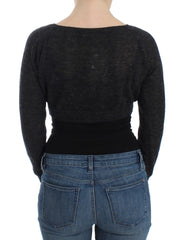 Ermanno Scervino Grijze Gebreide Wollen Cardigan Trui