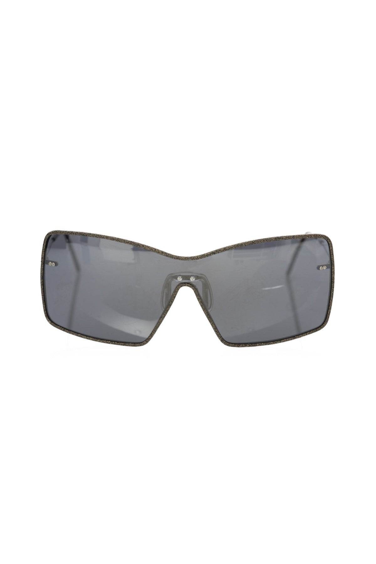 Frankie Morello Schwarze Metallicfaser-Sonnenbrille für Damen