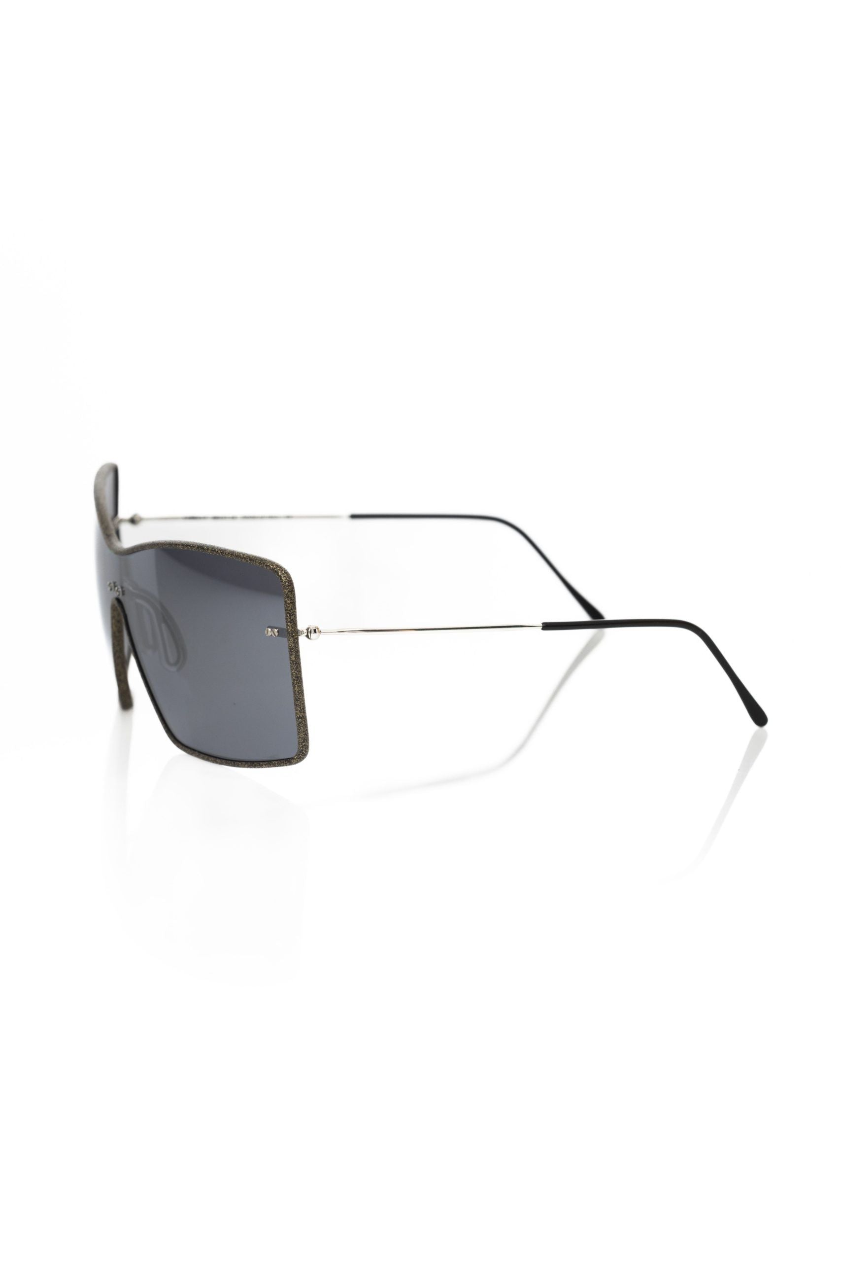 Frankie Morello Schwarze Metallicfaser-Sonnenbrille für Damen