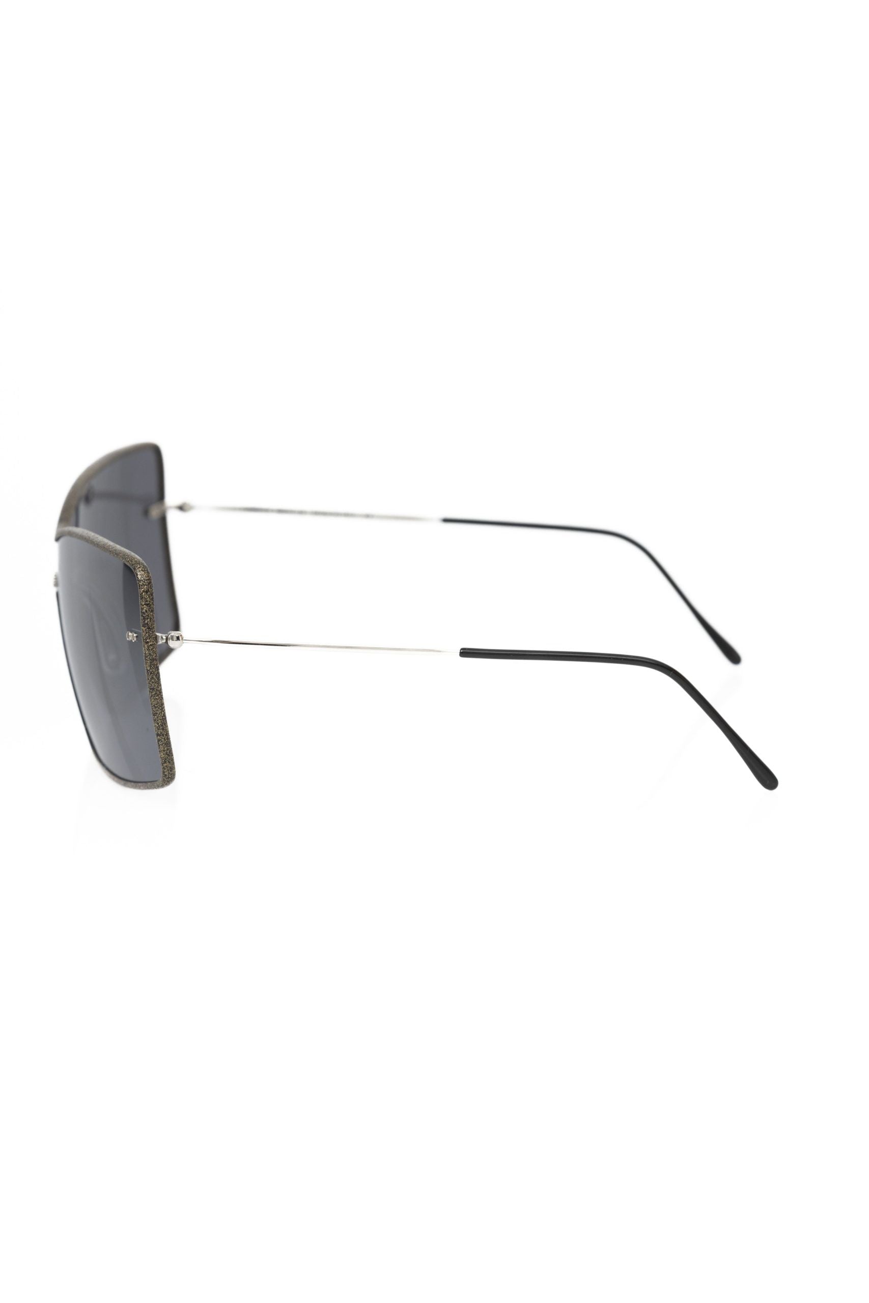 Frankie Morello Schwarze Metallicfaser-Sonnenbrille für Damen
