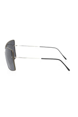 Frankie Morello Schwarze Metallicfaser-Sonnenbrille für Damen