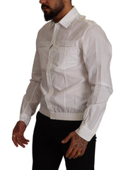 Dolce & Gabbana Wit Katoenen Herenoverhemd Met Kraag En Knopenrij