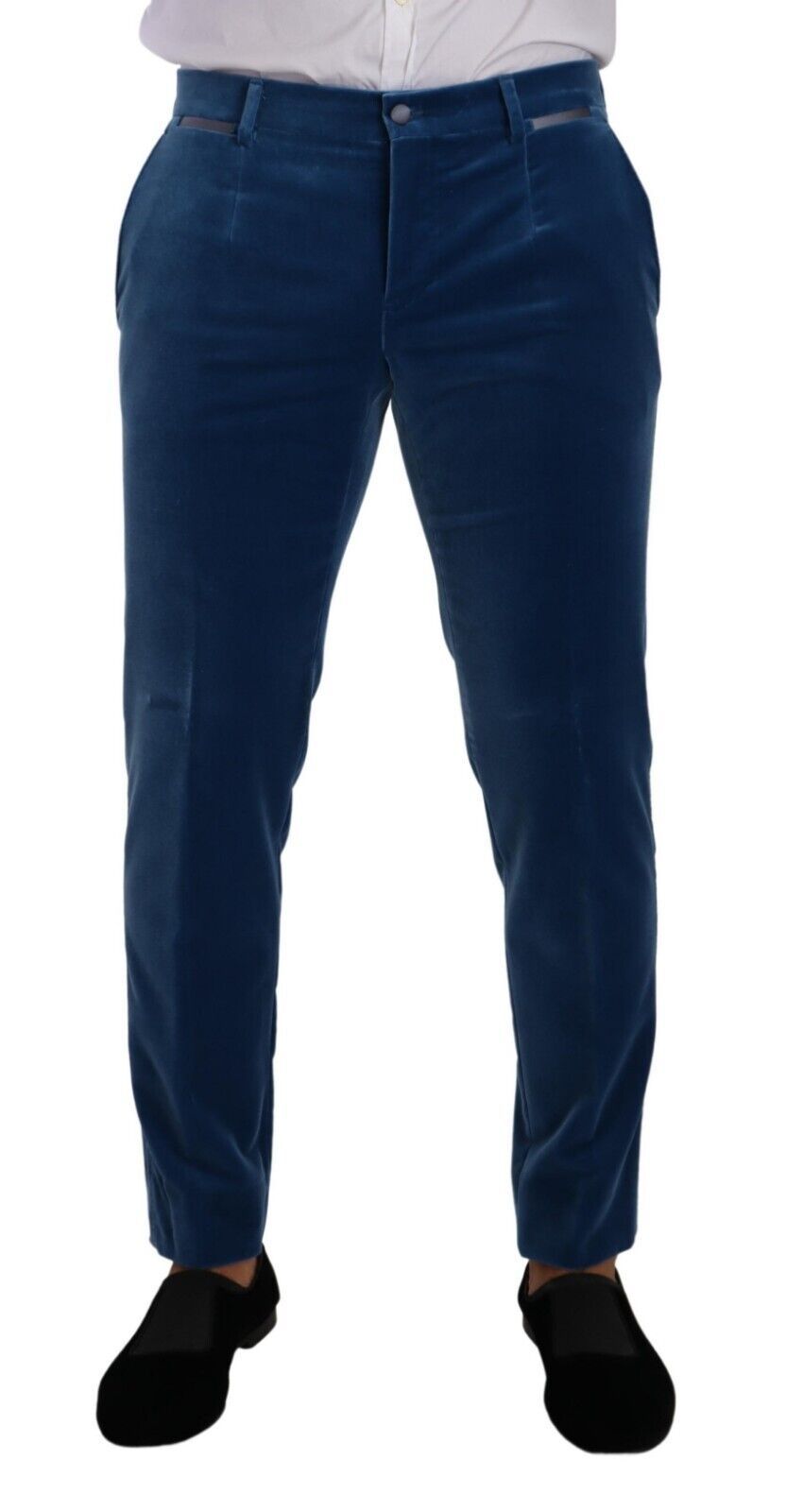 Dolce & Gabbana Blauer SICILIA Samt-Anzug, Slim Fit, 2-teilig