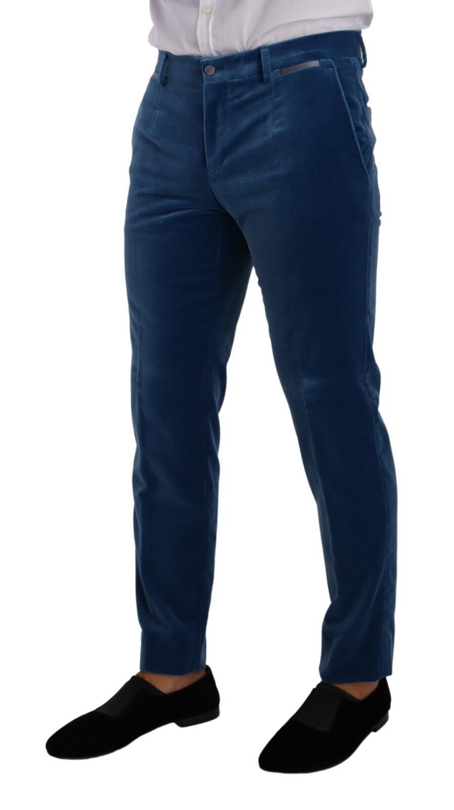 Dolce & Gabbana Blauer SICILIA Samt-Anzug, Slim Fit, 2-teilig