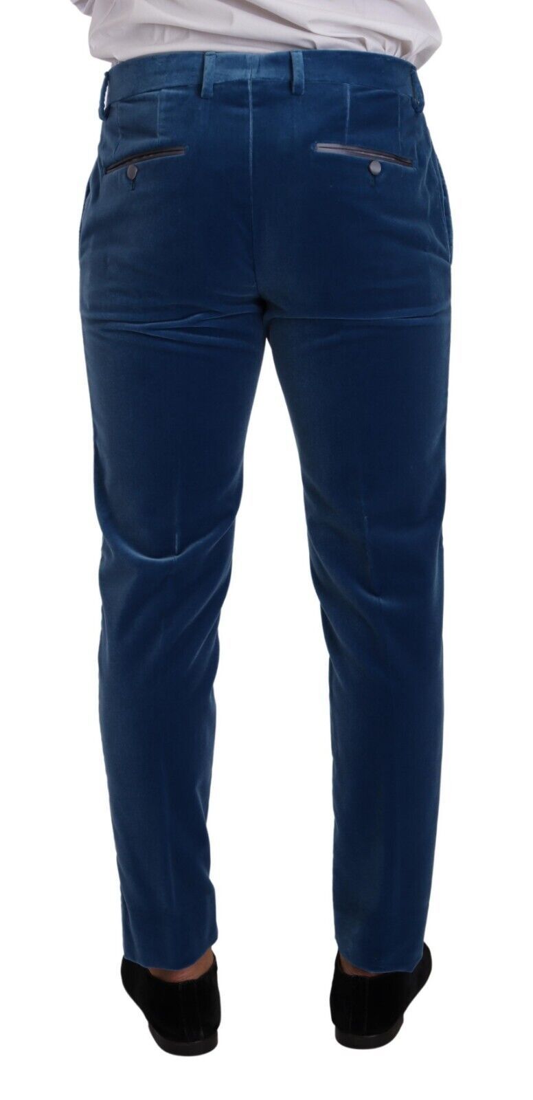 Dolce & Gabbana Blauer SICILIA Samt-Anzug, Slim Fit, 2-teilig