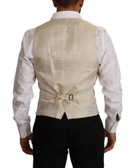 Dolce & Gabbana Beige Wollweste mit einfacher Knopfleiste