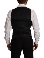 Dolce & Gabbana Blauw Gestreept Wollen Stretch Gilet