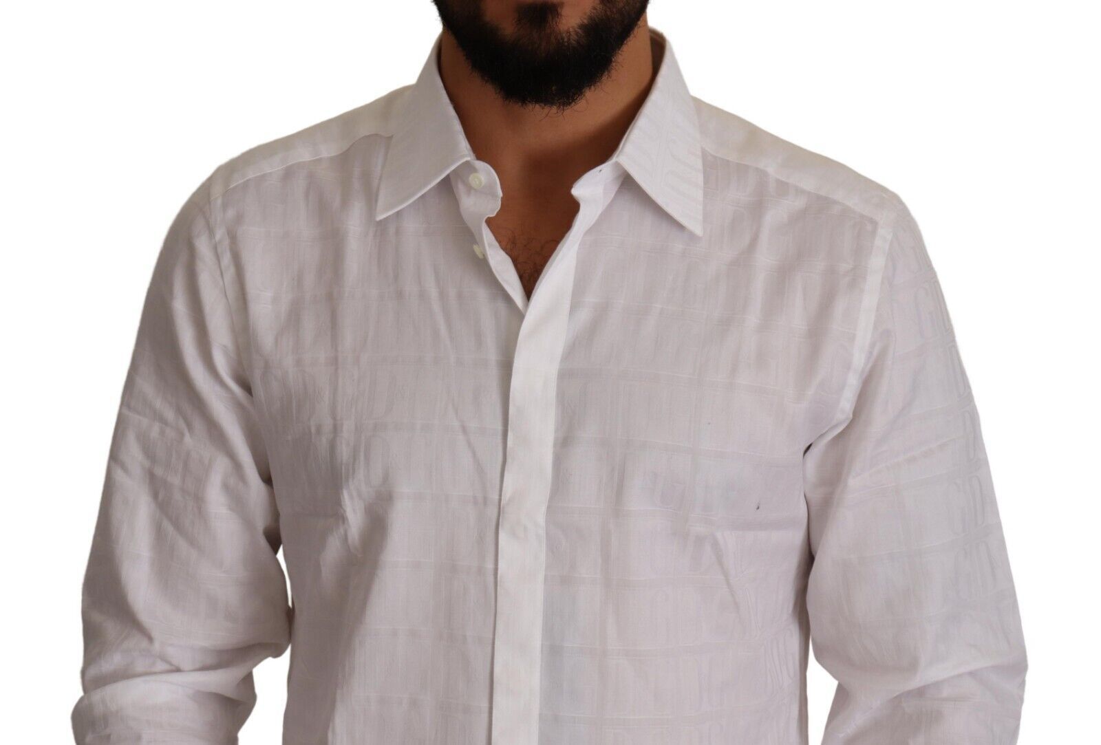 Dolce & Gabbana Weißes GOLD Baumwolle Slim Fit Abendhemd