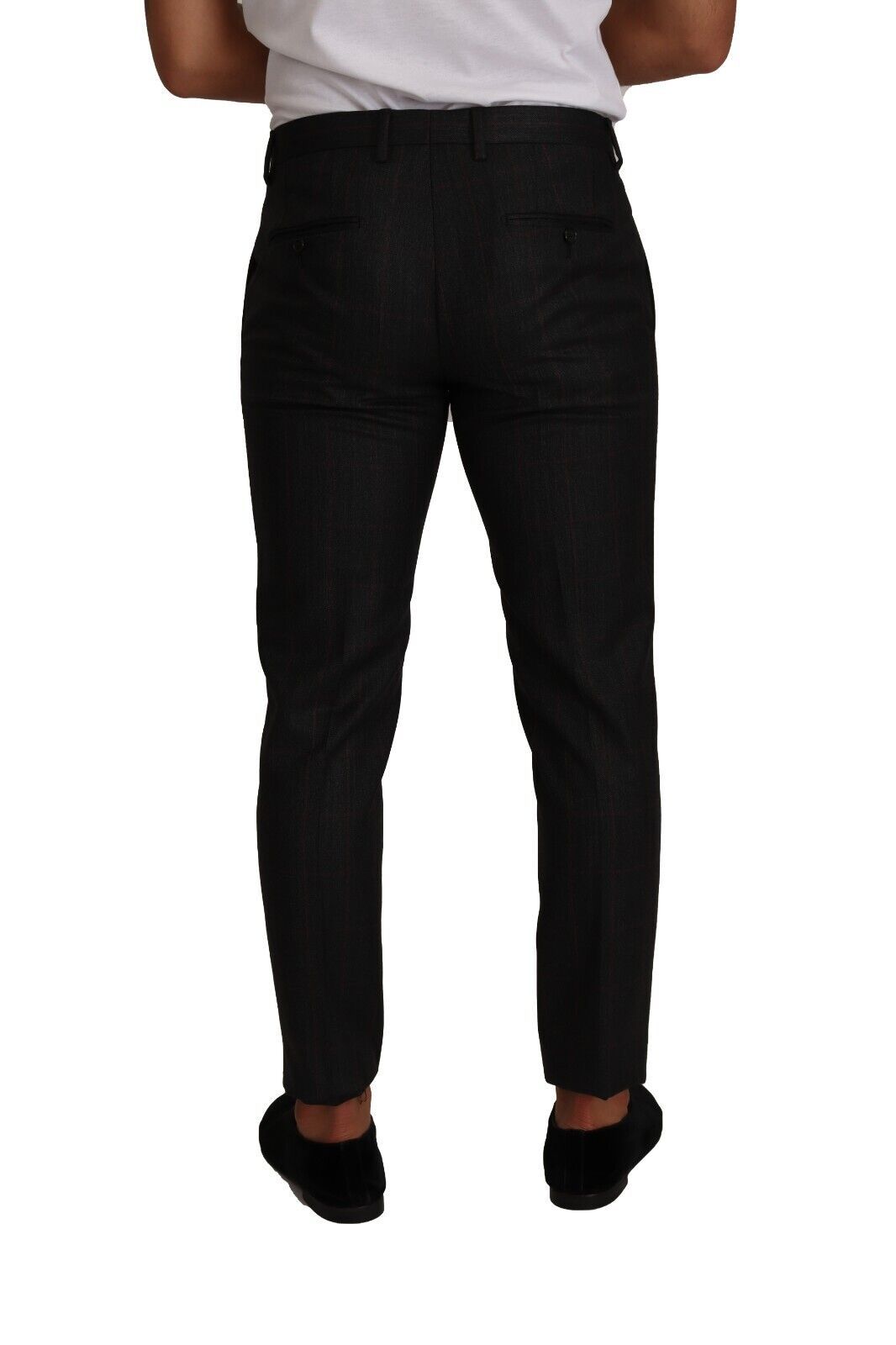Dolce & Gabbana Anzughose aus grauer, karierter Wolle