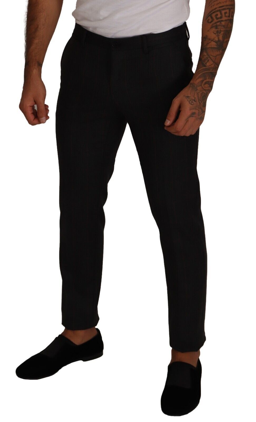 Dolce & Gabbana Anzughose aus grauer, karierter Wolle