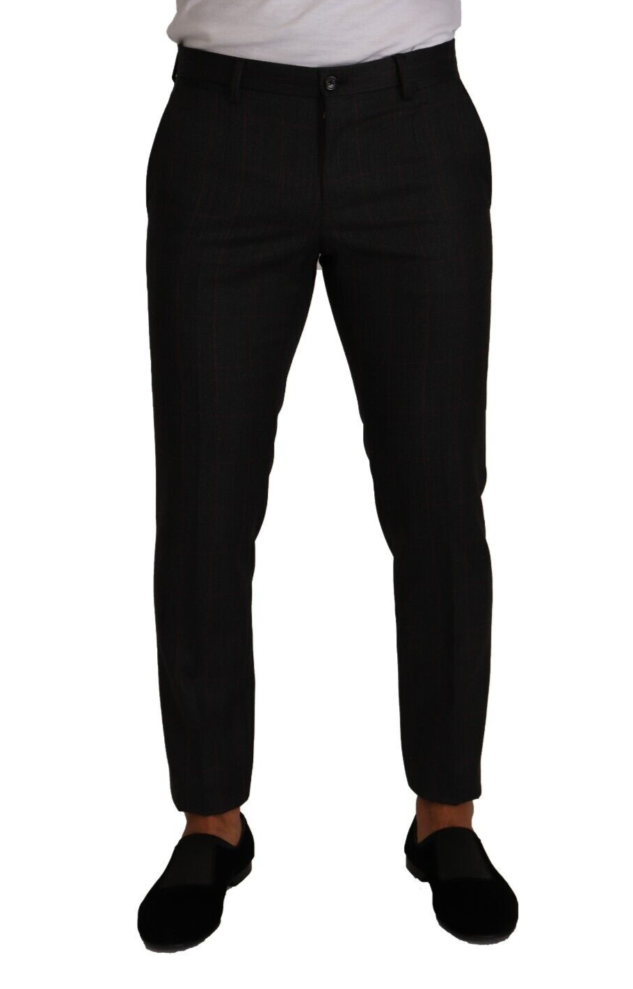 Dolce & Gabbana Anzughose aus grauer, karierter Wolle