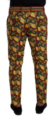 Dolce & Gabbana Multicolor Logo Mania Baumwollhose mit schmal zulaufendem Bein