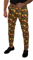 Dolce & Gabbana Multicolor Logo Mania Baumwollhose mit schmal zulaufendem Bein