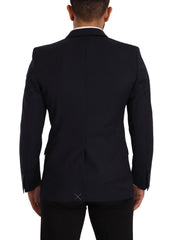 Dolce & Gabbana Dunkelblauer Einreihiger Mantel MARTINI Blazer