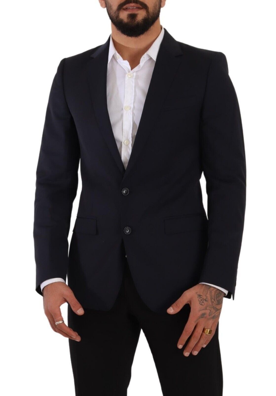 Dolce & Gabbana Dunkelblauer Einreihiger Mantel MARTINI Blazer