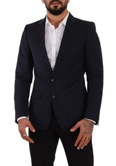 Dolce & Gabbana Dunkelblauer Einreihiger Mantel MARTINI Blazer