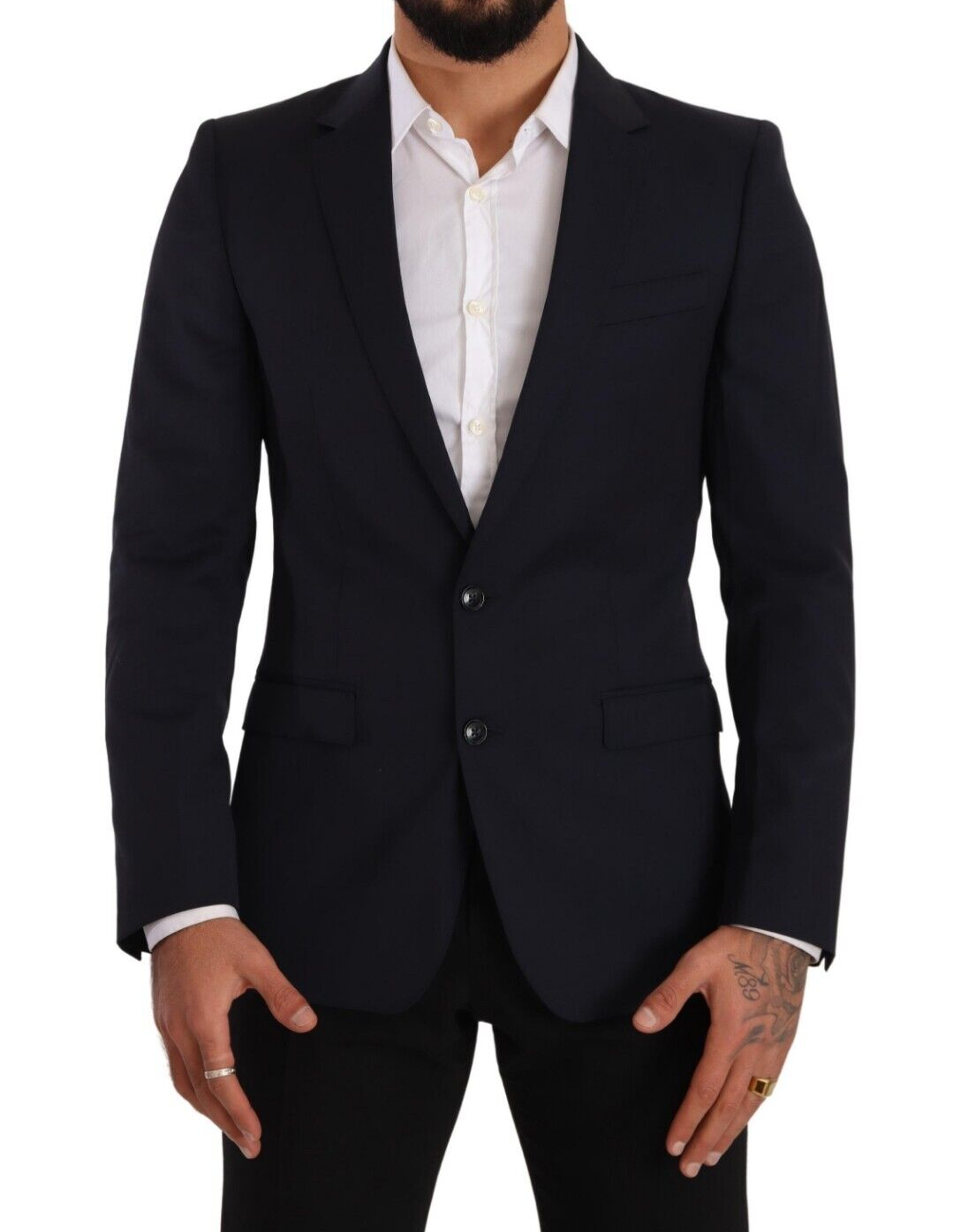 Dolce & Gabbana Dunkelblauer Einreihiger Mantel MARTINI Blazer