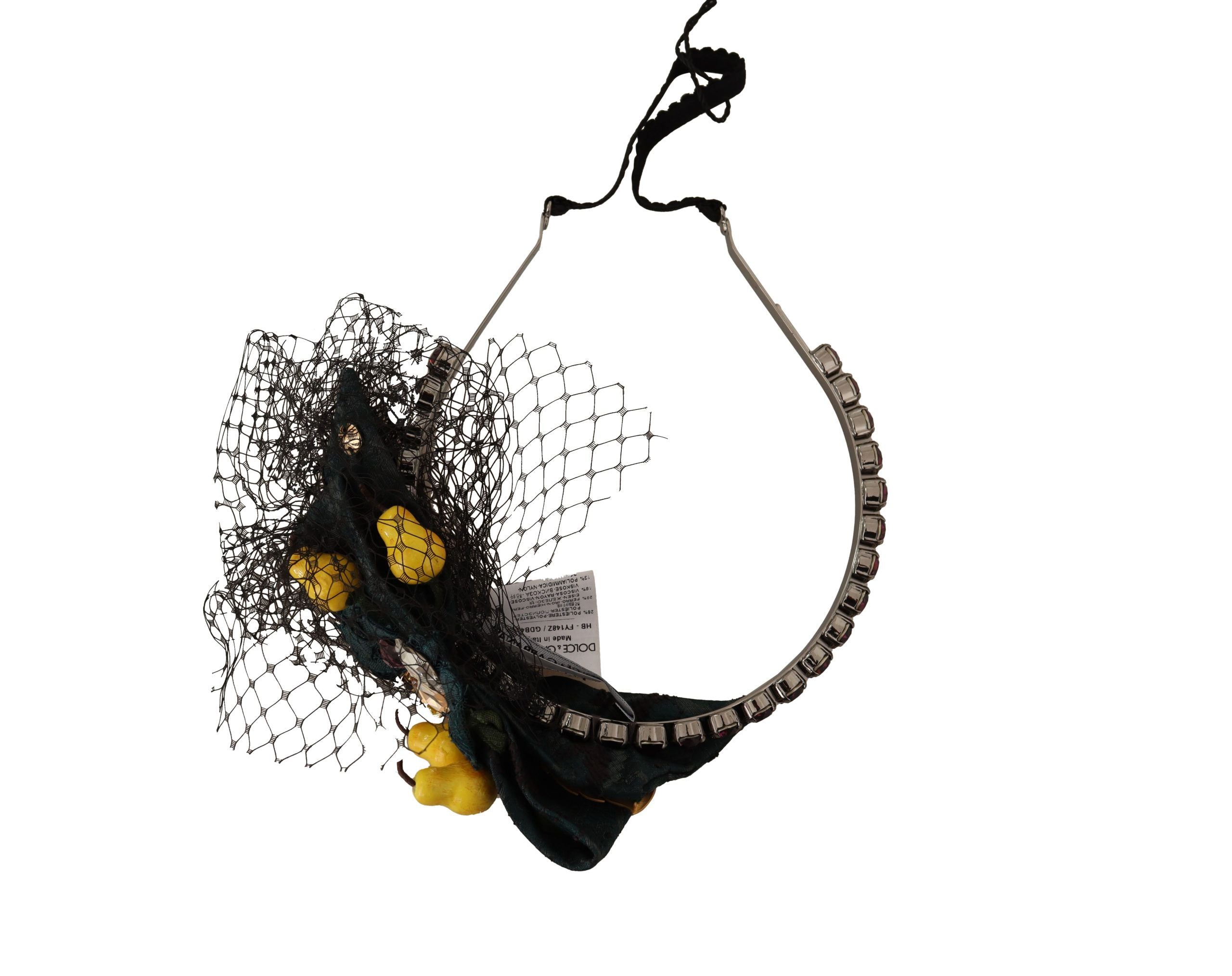 Dolce & Gabbana Lila Kristall Diadem Haarband Zitronen Sizilien Tiara