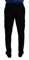 Dolce & Gabbana Schwarze Skinny Cargo Hose aus Viskose
