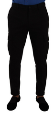 Dolce & Gabbana Schwarze Skinny Cargo Hose aus Viskose