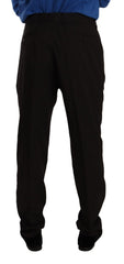 Dolce & Gabbana Braune schmale Anzughose aus Wolle