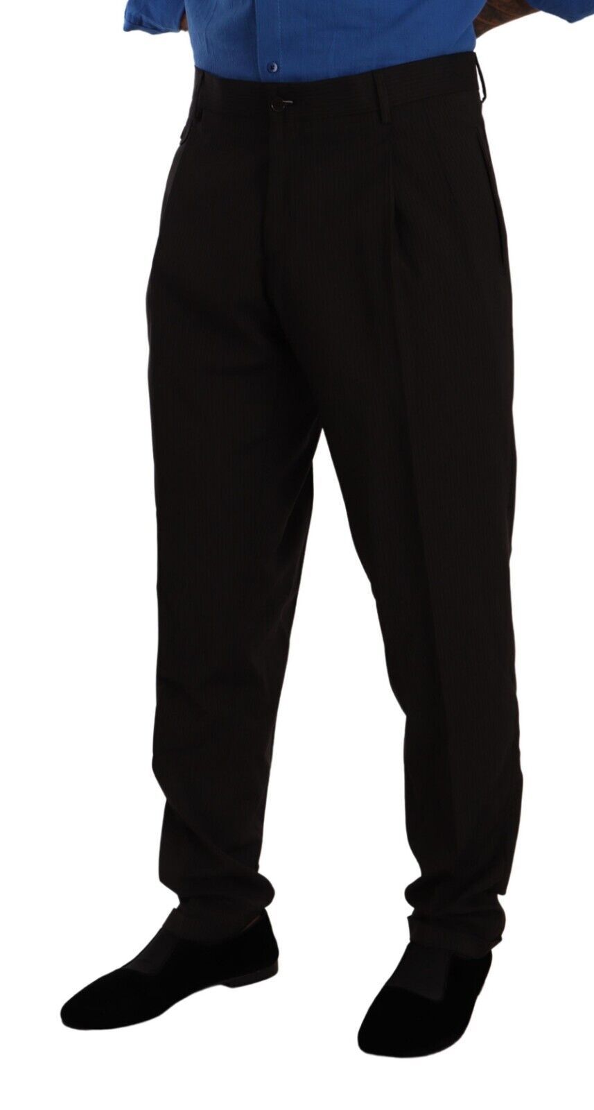 Dolce & Gabbana Braune schmale Anzughose aus Wolle