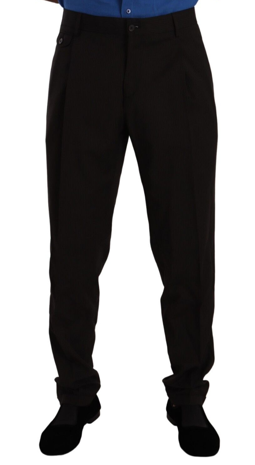 Dolce & Gabbana Braune schmale Anzughose aus Wolle
