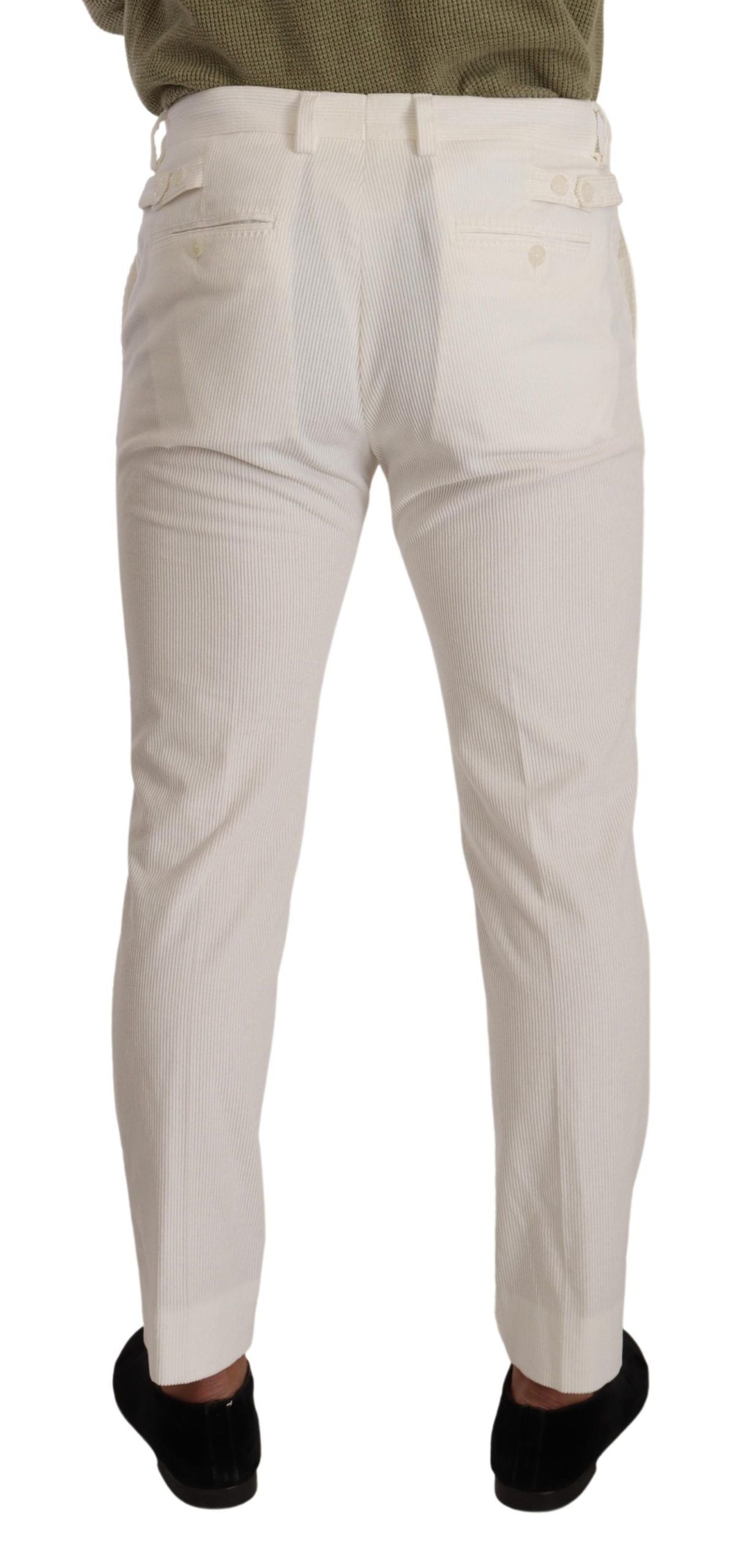 Dolce & Gabbana Weiße Skinny-Cordhose aus Baumwolle