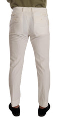 Dolce & Gabbana Weiße Skinny-Cordhose aus Baumwolle