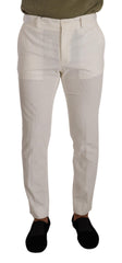 Dolce & Gabbana Weiße Skinny-Cordhose aus Baumwolle