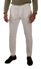 Dolce & Gabbana Weiße Skinny-Cordhose aus Baumwolle