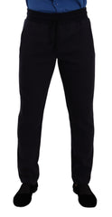 Dolce & Gabbana Blauwe Katoenen Stretch Joggingbroek