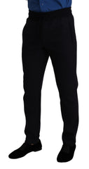 Dolce & Gabbana Blauwe Katoenen Stretch Joggingbroek