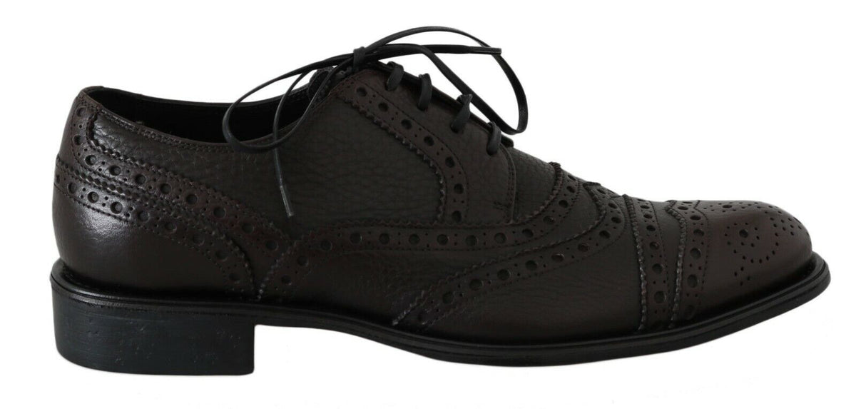 Dolce & Gabbana Braune Wingtip Derby Lederschuhe