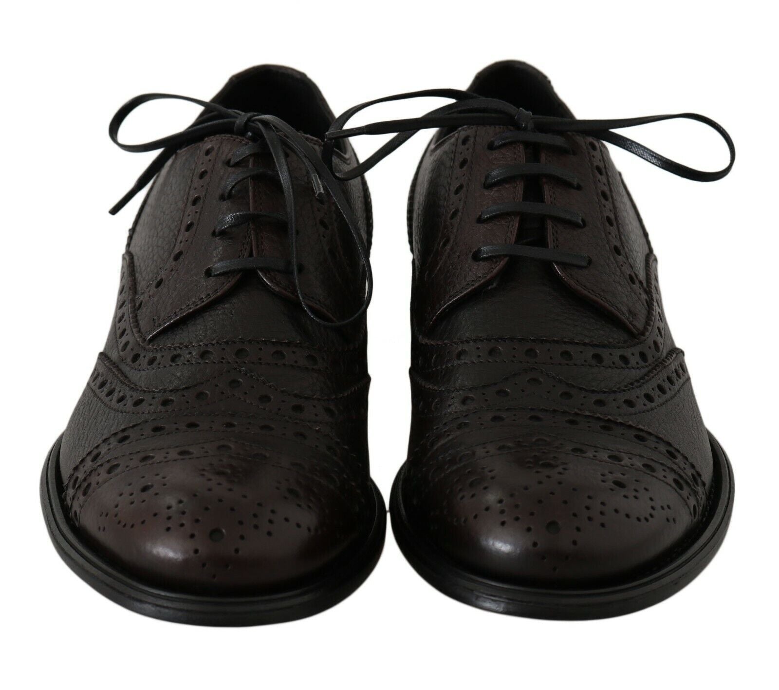 Dolce & Gabbana Braune Wingtip Derby Lederschuhe
