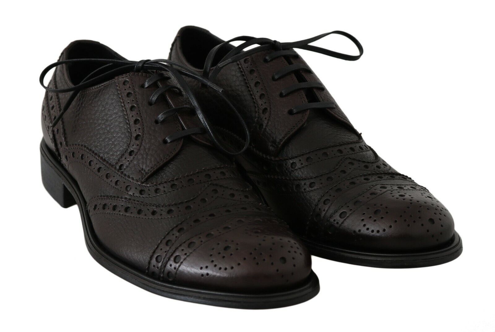 Dolce & Gabbana Braune Wingtip Derby Lederschuhe