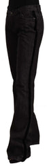 GF Ferre Schwarze Mid Waist Baumwoll-Denim Straight Boot Cut Jeans