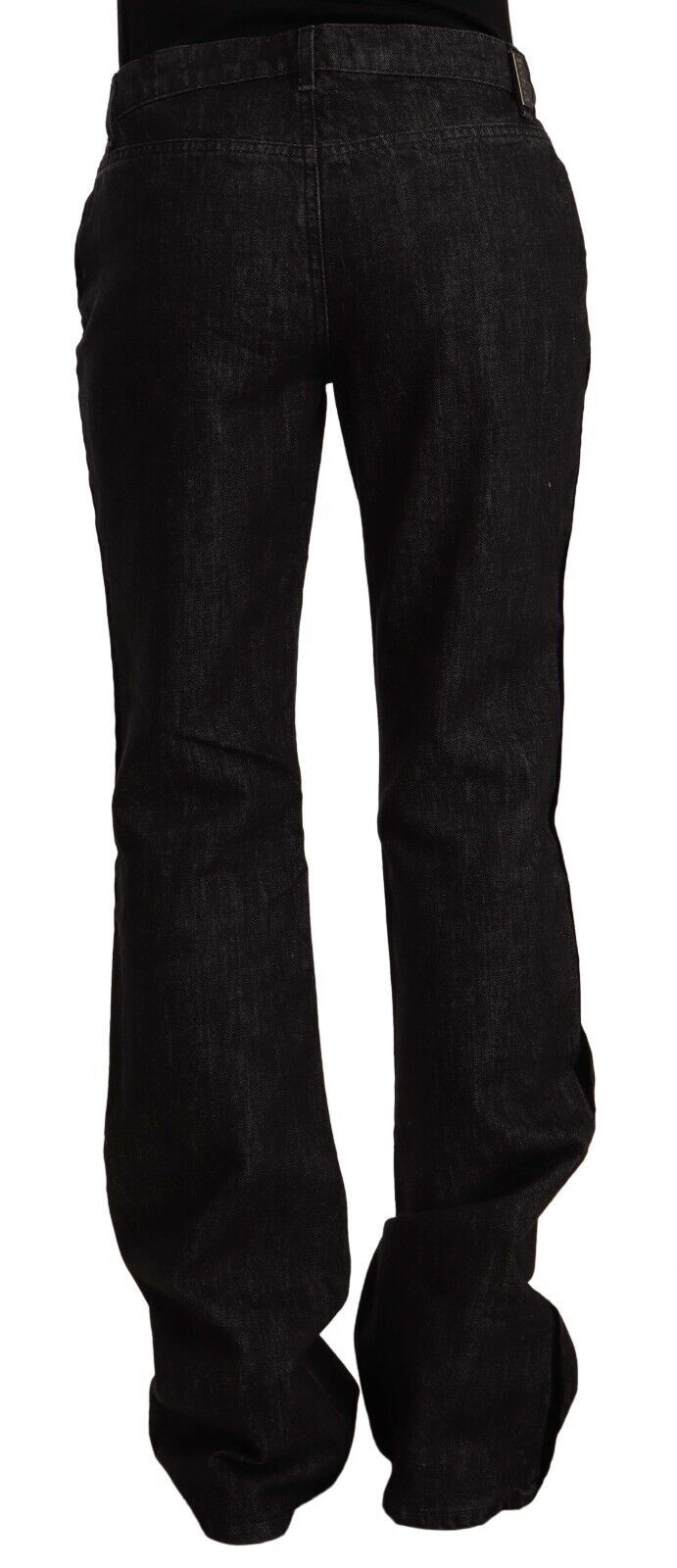 GF Ferre Schwarze Mid Waist Baumwoll-Denim Straight Boot Cut Jeans