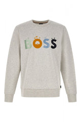 Hugo Boss Grau Baumwolle Logo Details Sweatshirt