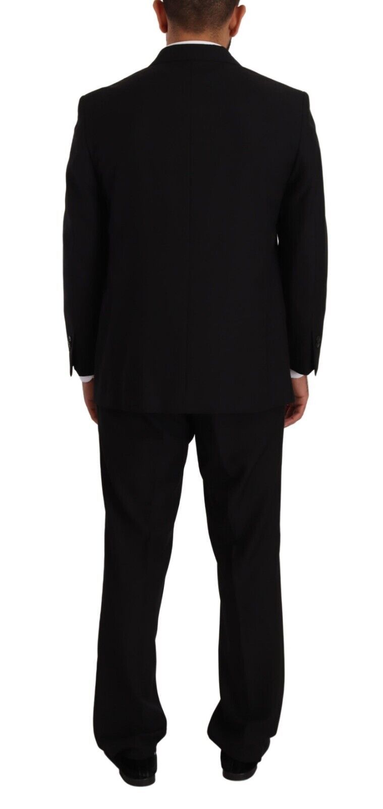 Domenico Tagliente Zwart Polyester Enkele Rij Knopen Formeel Pak