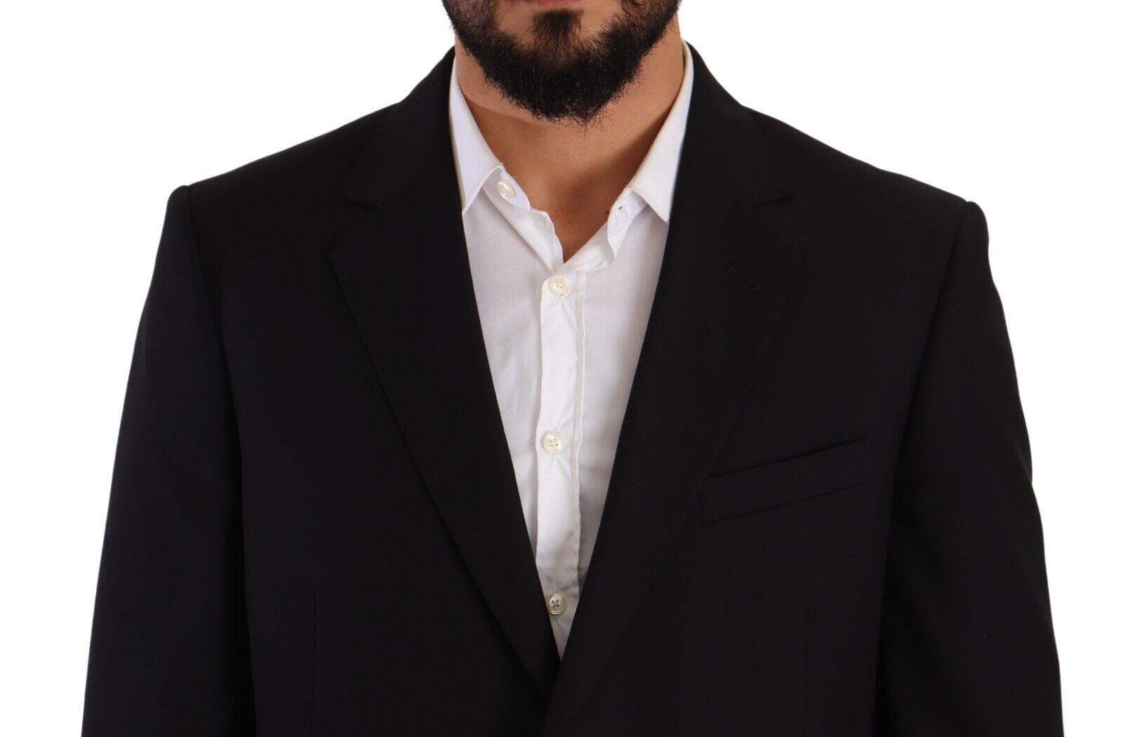 Domenico Tagliente Zwart Polyester Enkele Rij Knopen Formeel Pak
