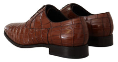 Dolce & Gabbana Bruine Krokodillenleren Formele Derby Schoenen voor Heren