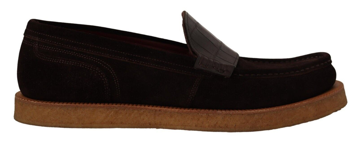 Dolce & Gabbana Braune Wildleder Slipper Mokassins