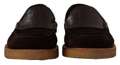 Dolce & Gabbana Braune Wildleder Slipper Mokassins