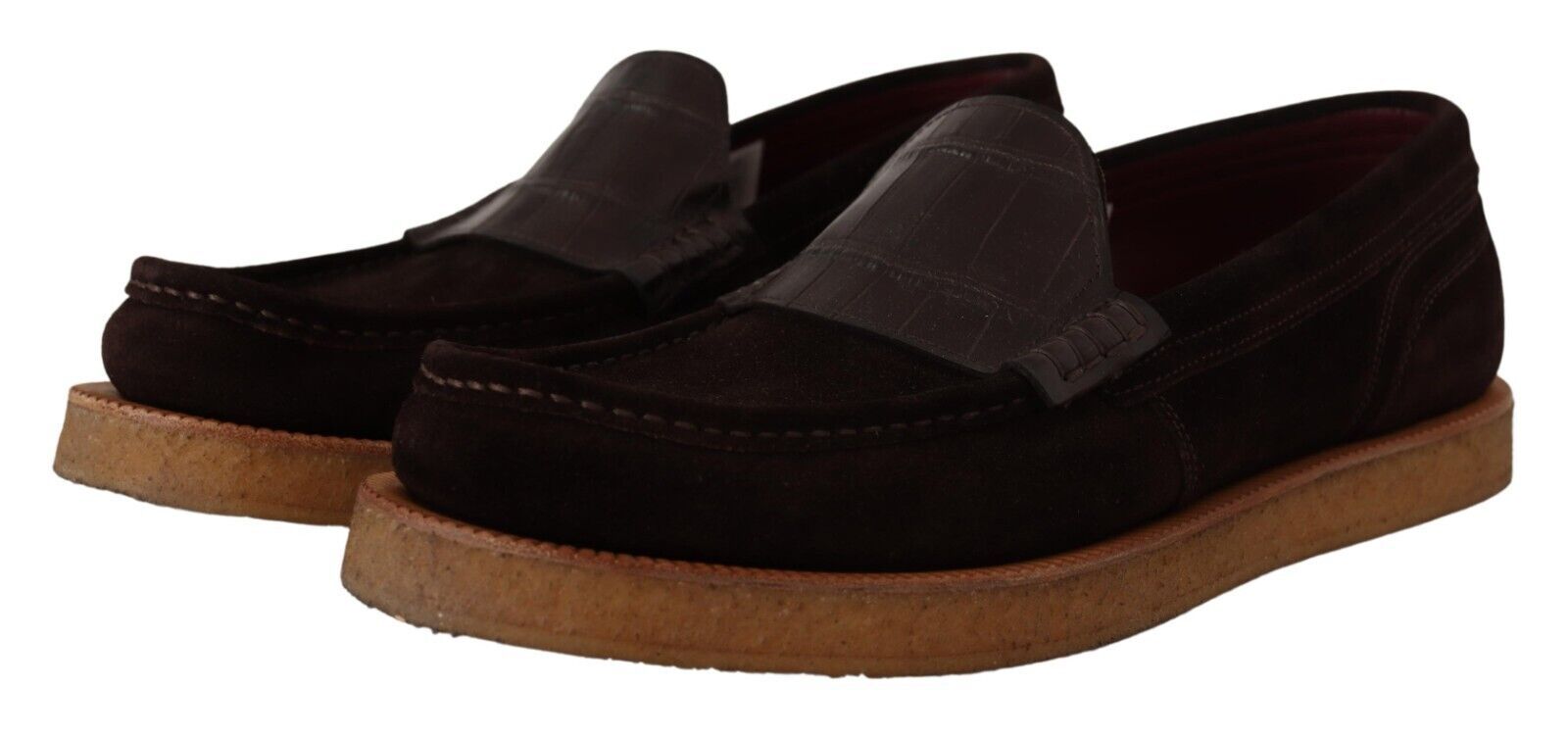 Dolce & Gabbana Braune Wildleder Slipper Mokassins