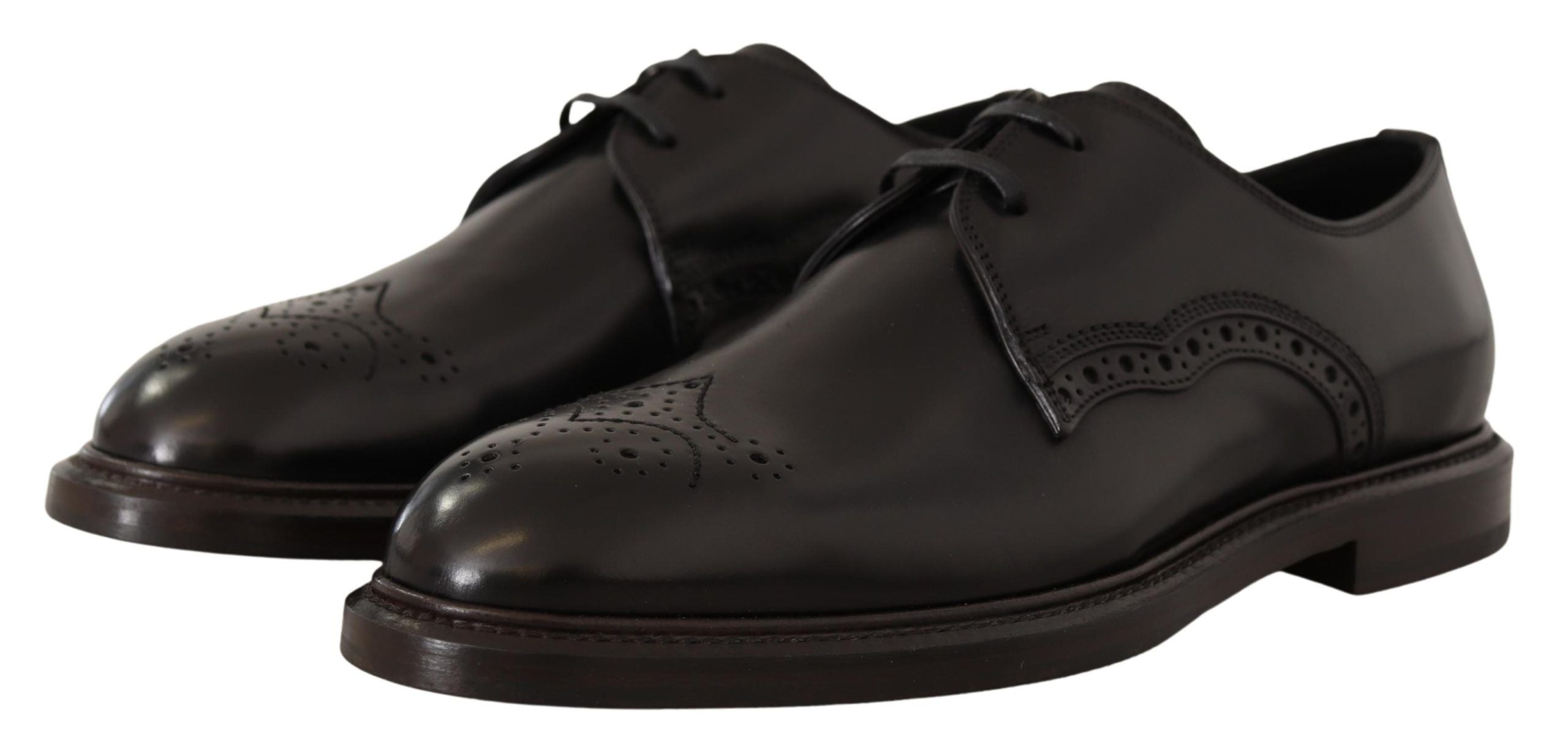 Dolce & Gabbana Formelle Derby-Schuhe aus schwarzem Leder
